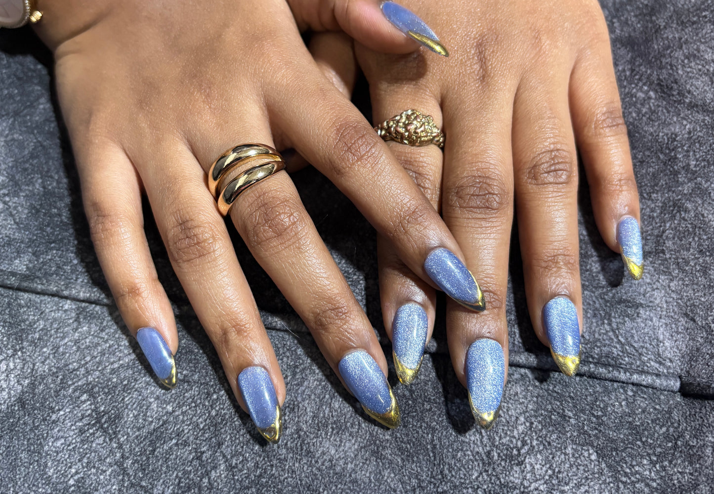 Moonlit Majesty - Cat Eye Chrome Soft Gel Nails