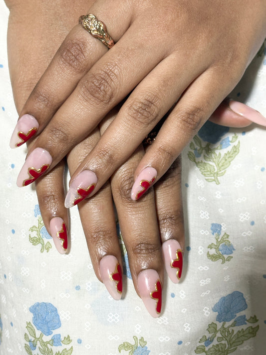 Crimson Flutter - Soft Gel Nails