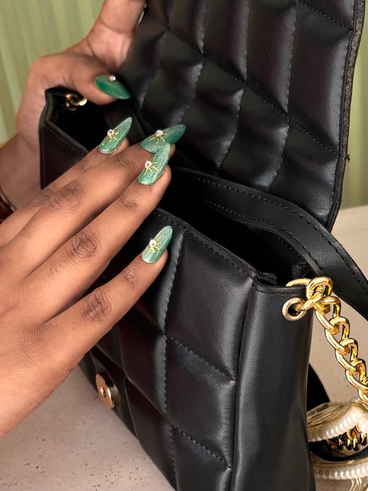 Royal Emerald - Chrome Soft Gel Nails