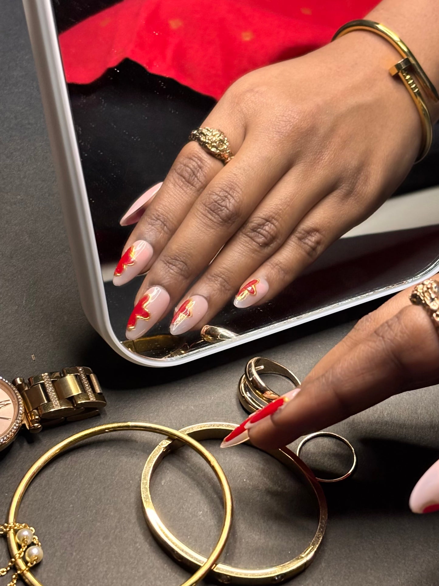 Crimson Flutter - Soft Gel Nails