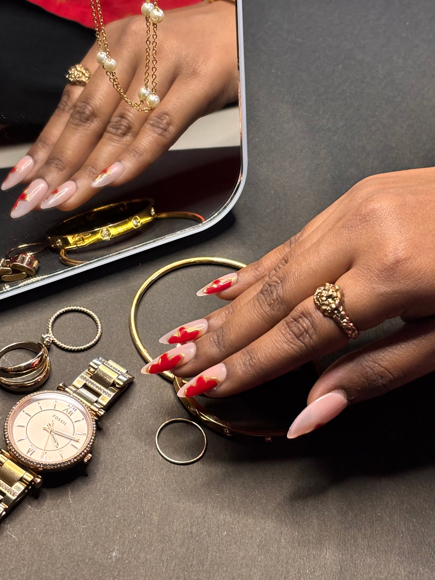 Crimson Flutter - Soft Gel Nails