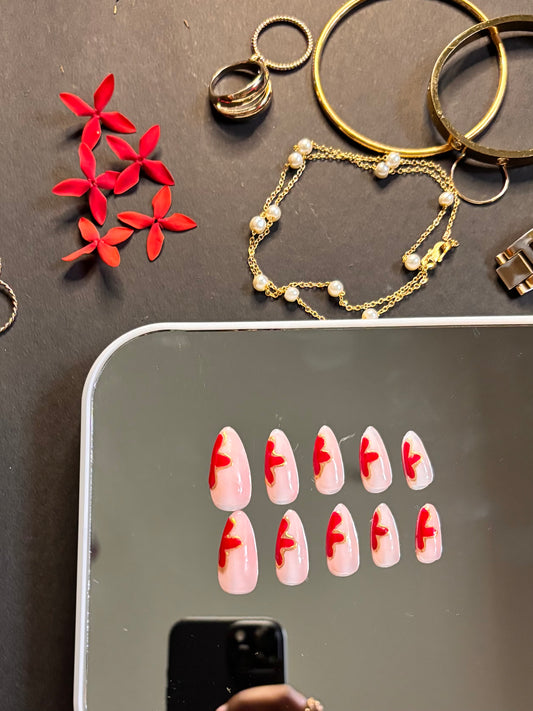 Crimson Flutter - Soft Gel Nails